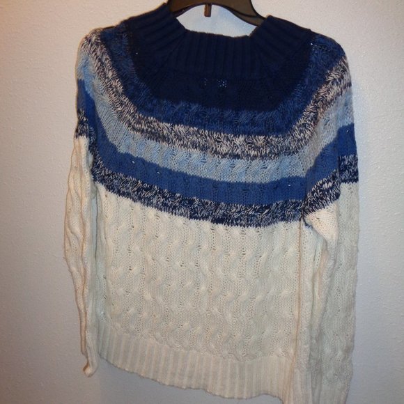 CHAPS Sweater Size Large Blue & White - Picture 9 of 9